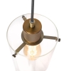 Scandinavische hanglamp brons met glas 4-lichts - dome