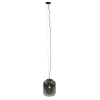 Set van 2 design hanglampen zwart met smoke glas - bliss