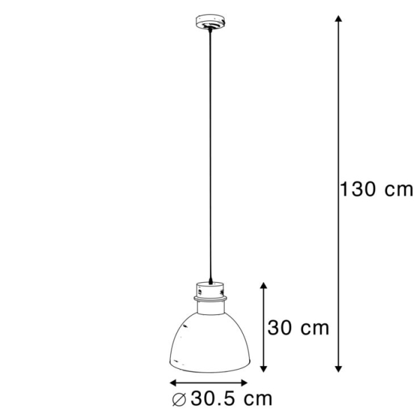 Set van 2 landelijke hanglampen grijs - dory