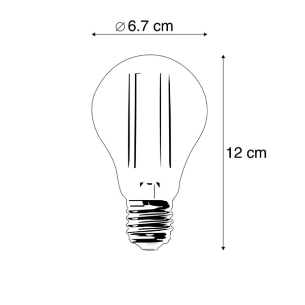 Set van 3 e27 led lamp a67 helder 8w 1055 lm 2700k