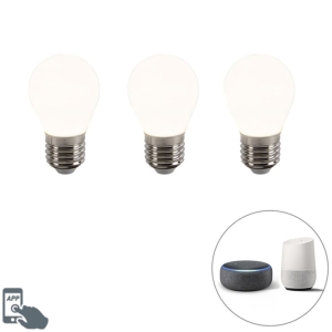 Set van 3 smart E27 dimbare LED lampen P45 4