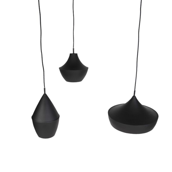 Set van 3 smart hanglampen zwart met goud incl. Wifi a60 - depeche