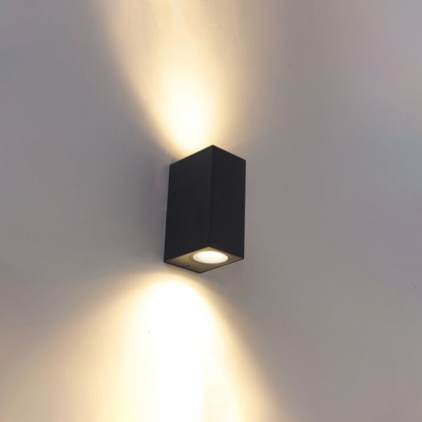 Set van 4 smart wandlampen zwart ip44 incl. 8 wifi gu10 baleno 14