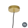 Set van 5 design hanglampen goud - wires