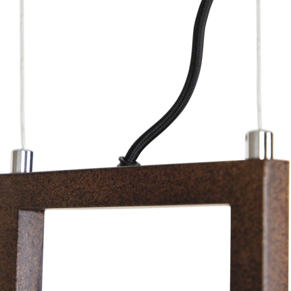 Smart hanglamp roestbruin met rek incl. 4 wifi a60 - cage rack