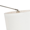 Smart hanglamp staal met kap wit 35 cm incl. Wifi a60 - blitz