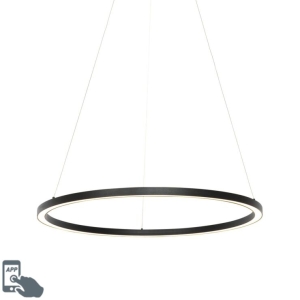 Smart hanglamp zwart 80 cm incl. LED en RGBW - Girello