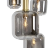 Smart hanglamp zwart met goud met smoke glas incl. 5 wifi a60 - zuzanna