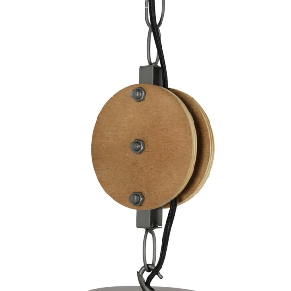 Smart hanglamp zwart met hout 47 cm incl. Wifi g95 - arthur