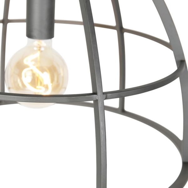 Smart hanglamp zwart met hout 47 cm incl. Wifi g95 - arthur