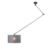 Smart hanglamp zwart met kap donkergrijs 35 cm incl. Wifi a60 - blitz
