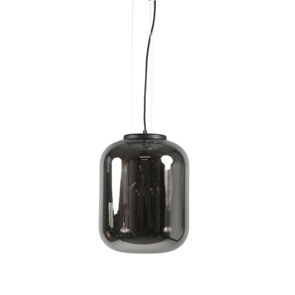 Smart hanglamp zwart met smoke glas incl. Wifi a60 - bliss