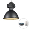Smart industriële hanglamp zwart 53 cm incl. A60 wifi - sicko