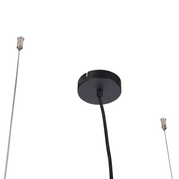 Smart industriële hanglamp zwart incl. 4 wifi a60 - cage wire