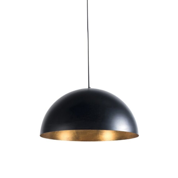 Smart industriële hanglamp zwart met goud 50 cm incl. Wifi g125 - magna eco
