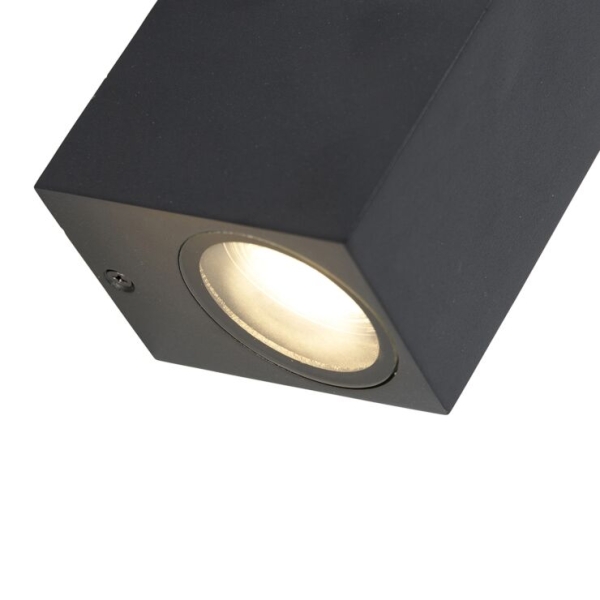 Smart moderne wandlamp zwart ip44 incl. 2 wifi gu10 - baleno