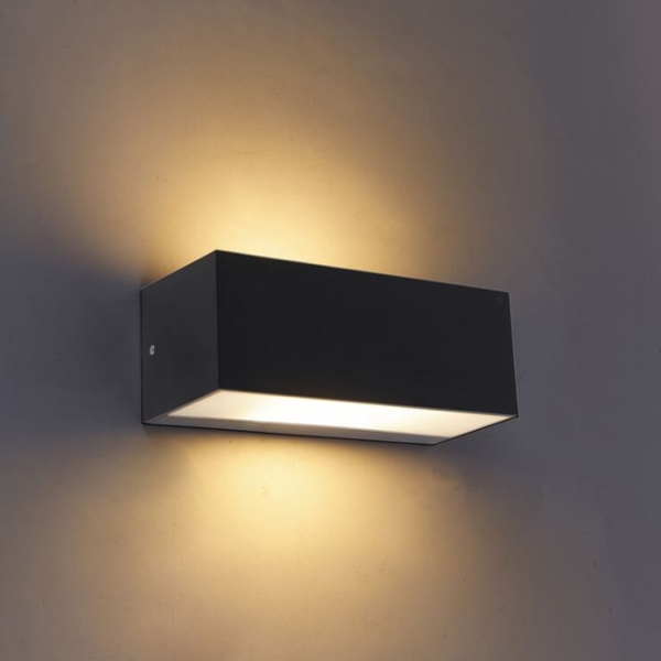 Smart moderne wandlamp zwart ip65 incl. Wifi a60 - houks