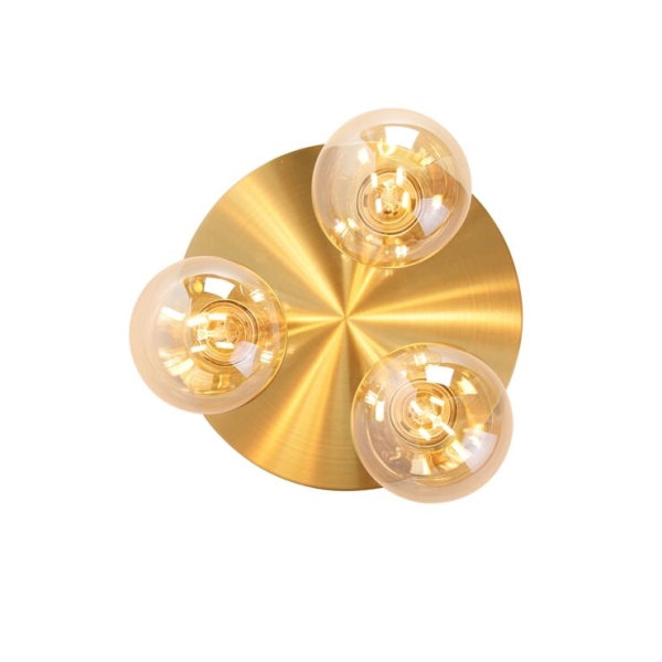 Smart plafondlamp goud rond incl. 3 wifi g95 - facil