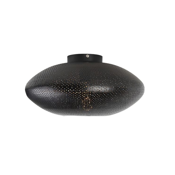 Smart plafondlamp zwart met goud 40 cm incl. Wifi g95 - radiance