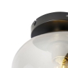 Smart plafondlamp zwart met goud en smoke glas incl. Wifi a60 - zuzanna