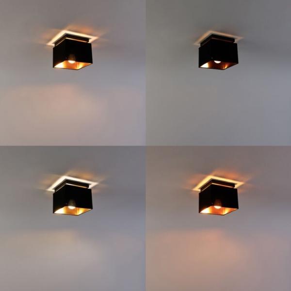 Smart plafondlamp zwart met goud incl. Wifi p45 vt 14