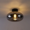 Smart plafondlamp zwart met smoke glas incl. Wifi p45 busa 14