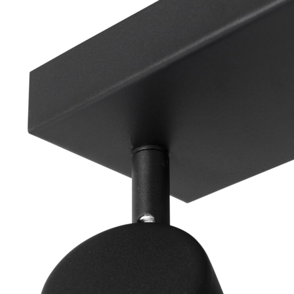 Smart plafondlamp zwart rechthoekig incl. 2 wifi gu10 - jeana