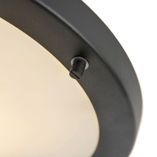 Smart plafonnière zwart 31 cm incl. Wifi a60 ip44 - yuma