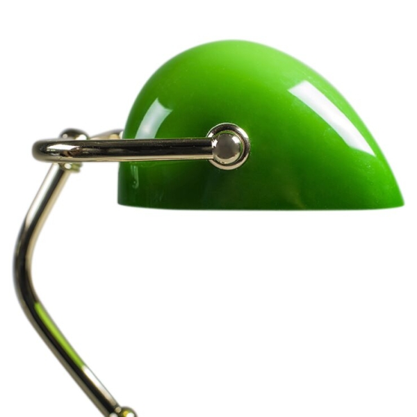 Smart tafellamp messing met groen glas incl. Wifi p45 - banker