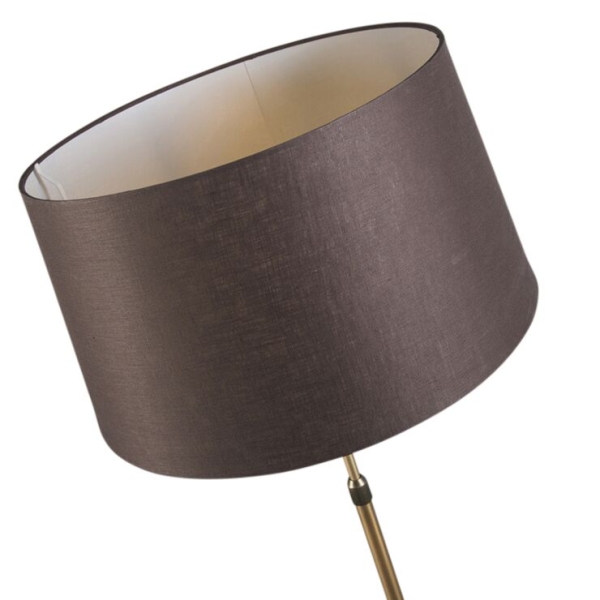 Smart vloerlamp brons met bruine kap 45 cm incl. Wifi a60 - parte