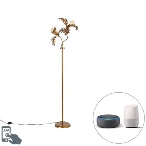Smart vloerlamp goud 187 cm incl. 2 Wifi G95 - Botanica
