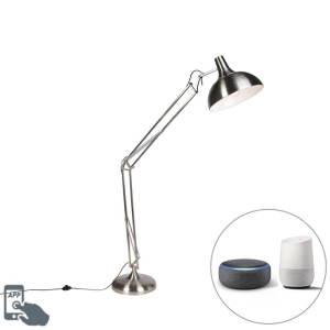 Smart vloerlamp staal incl. Wifi A60 - Hobby
