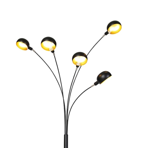 Smart vloerlamp zwart 5-lichts incl. Wifi b35 - sixties