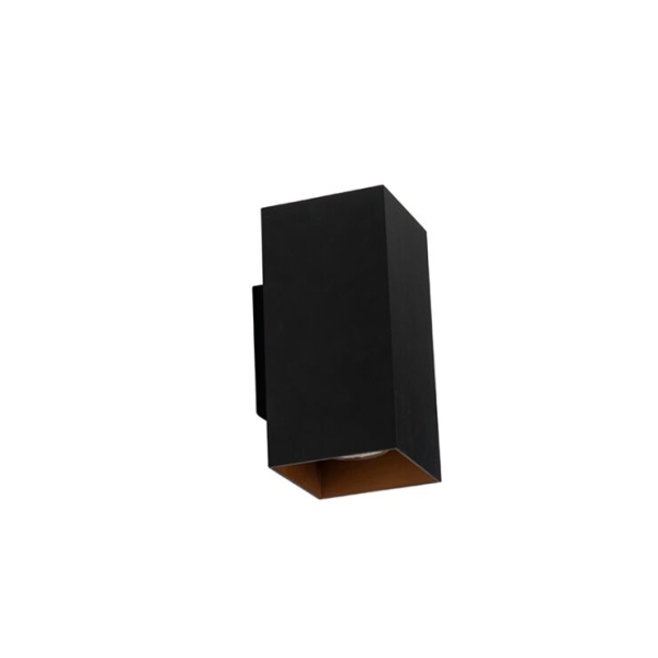 Smart wandlamp zwart met goud vierkant incl. 2 wifi gu10 sab 14