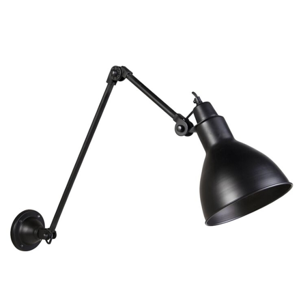 Smart wandlamp zwart verstelbaar incl. Wifi a60 - wye