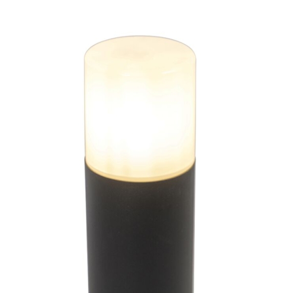 Staande buitenlamp zwart met opaal kap wit 30 cm ip44 - odense