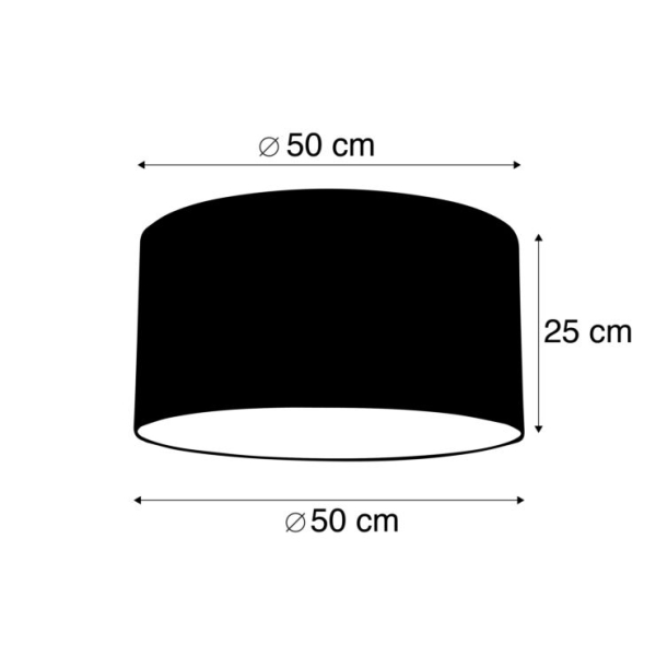 Stoffen lampenkap zwart 50/50/25