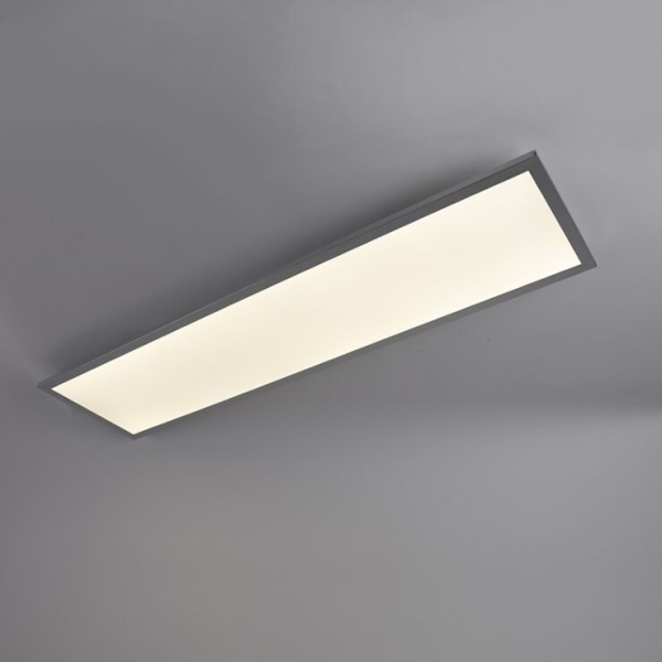 Strakke langwerpige plafondlamp chroom incl. Led ip44 - flat