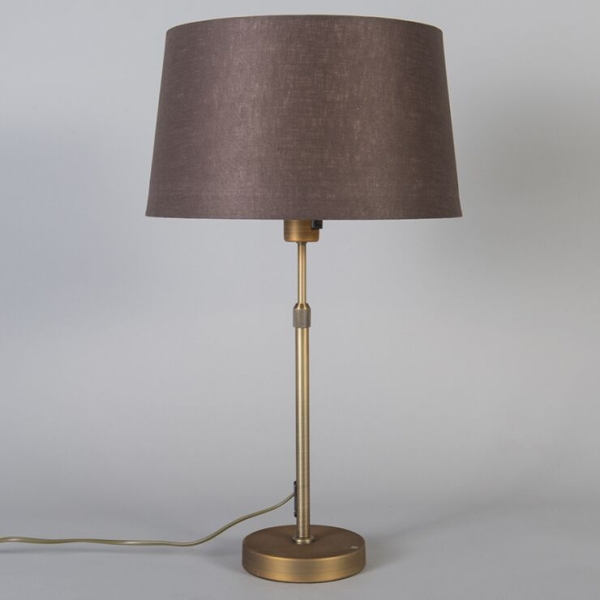 Tafellamp brons met kap bruin 35 cm verstelbaar - parte