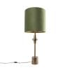 Tafellamp brons velours kap groen 40 cm - diverso