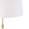 Tafellamp goud/messing met linnen kap wit 35 cm - parte