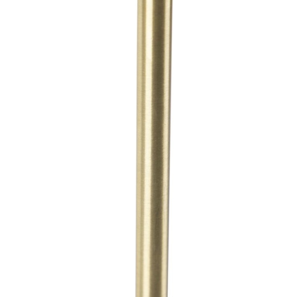 Tafellamp goud/messing met linnen kap zwart 35 cm - parte