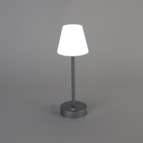 Tafellamp grijs incl. Led oplaadbaar met touch dimmer - renata