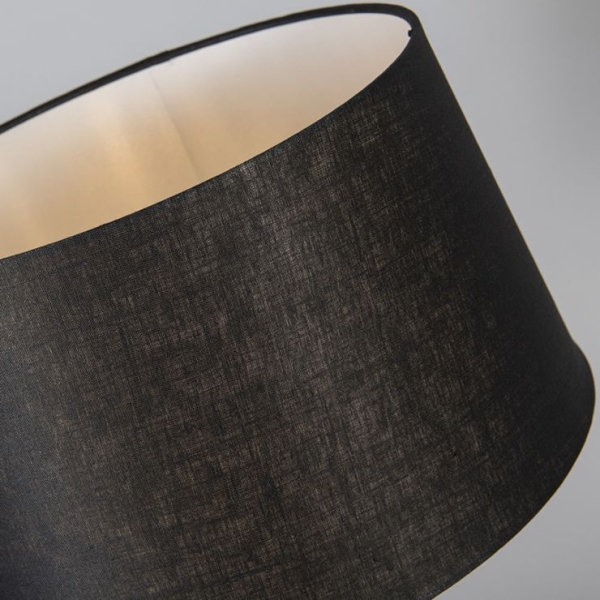 Tafellamp koper met kap zwart 35 cm verstelbaar - parte