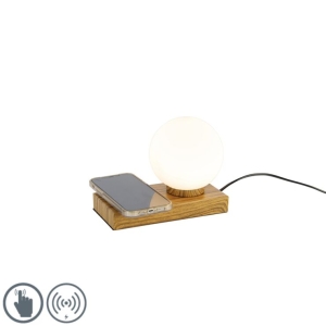 Tafellamp naturel met touch en inductielader - Janneke