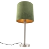 Tafellamp staal met groene kap 25 cm - simplo