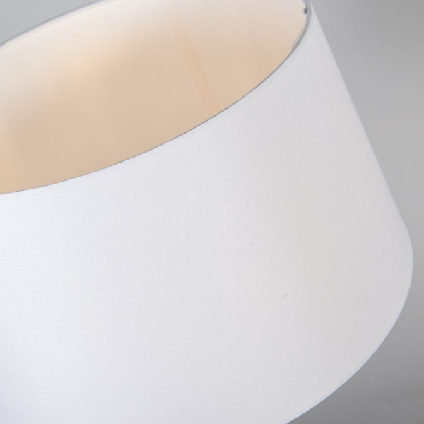 Tafellamp staal met kap wit 35 cm verstelbaar - parte