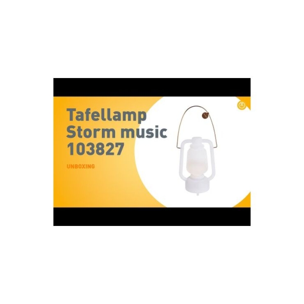 Tafellamp wit ip44 incl. Bluetooth speaker - storm music