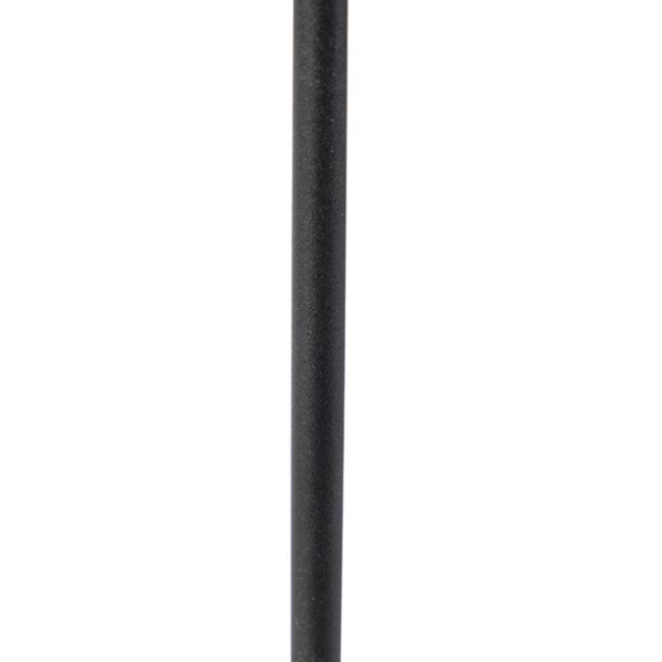 Tafellamp zwart met kap bloemen 25 cm verstelbaar - parte