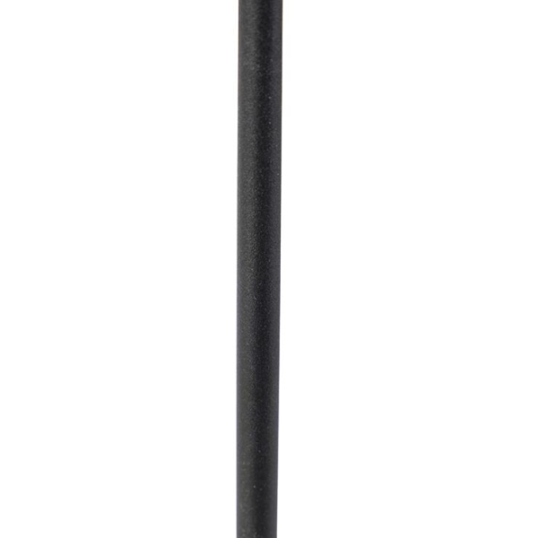 Tafellamp zwart met linnen kap grijs 35 cm verstelbaar - parte